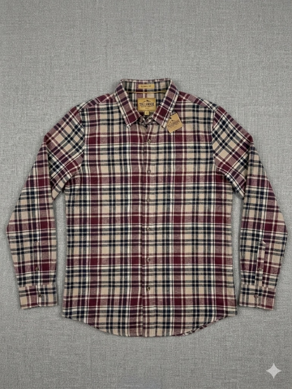 Telluride Clothing Co Flannel Shirt Men Medium M Plaid Long Sleeve Button Up